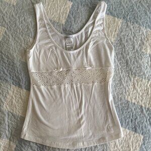 Intimissimi White Cotton /Lace Tank -Size S